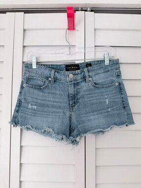 Lucky Brand The Cut Off Denim Shorts Women's Size 6/28 Distressed Raw Hem Stretc